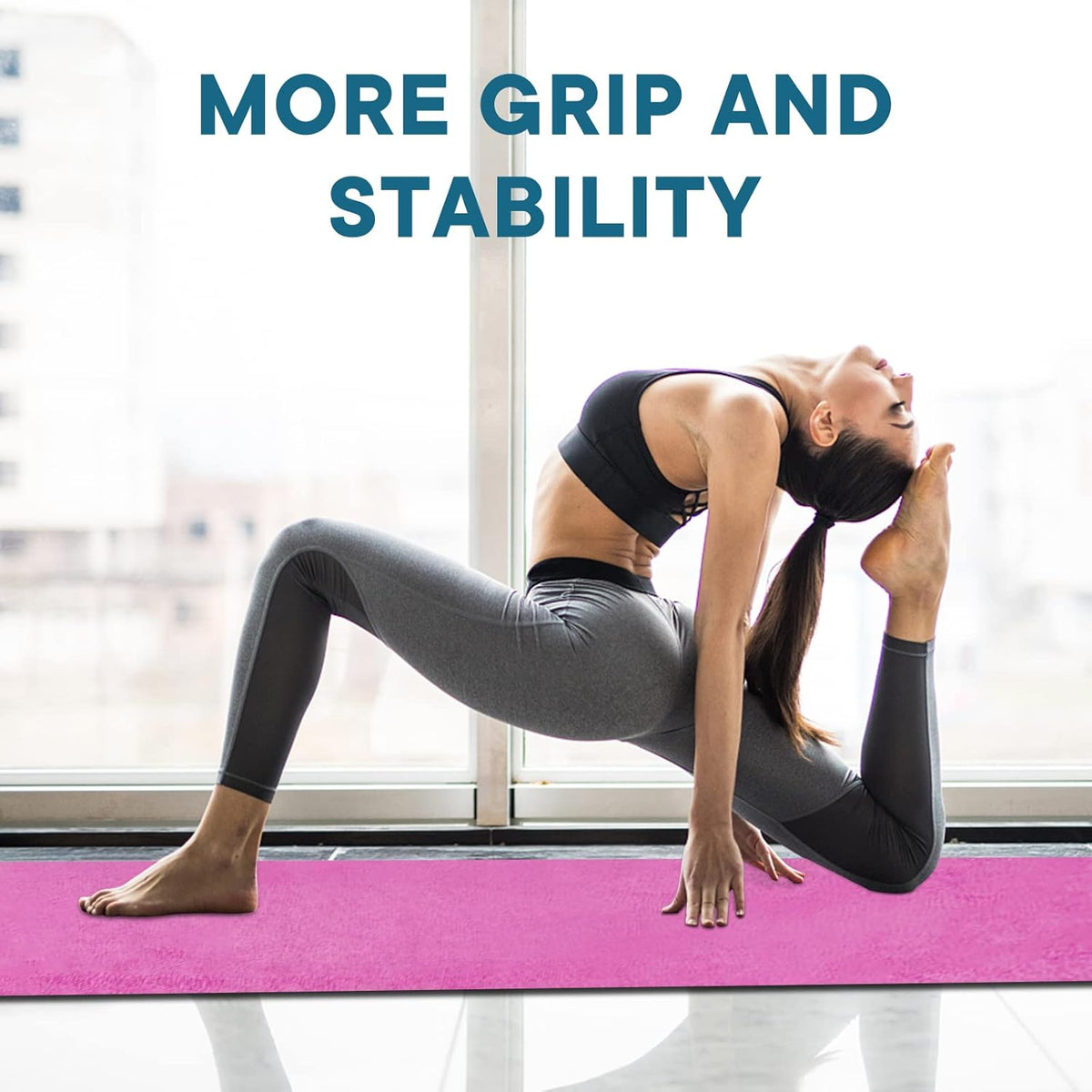 Yoga Towels, Non Slip Hot Yoga Mat Towel with Grip Dots,Super-Absorbent Soft Microfiber Yoga Blanket for Pilates, Fitness and Workout 72inch x 24inch