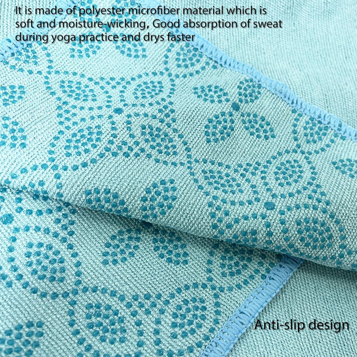 Yoga Towels, Non Slip Hot Yoga Mat Towel with Grip Dots,Super-Absorbent Soft Microfiber Yoga Blanket for Pilates, Fitness and Workout 72inch x 24inch