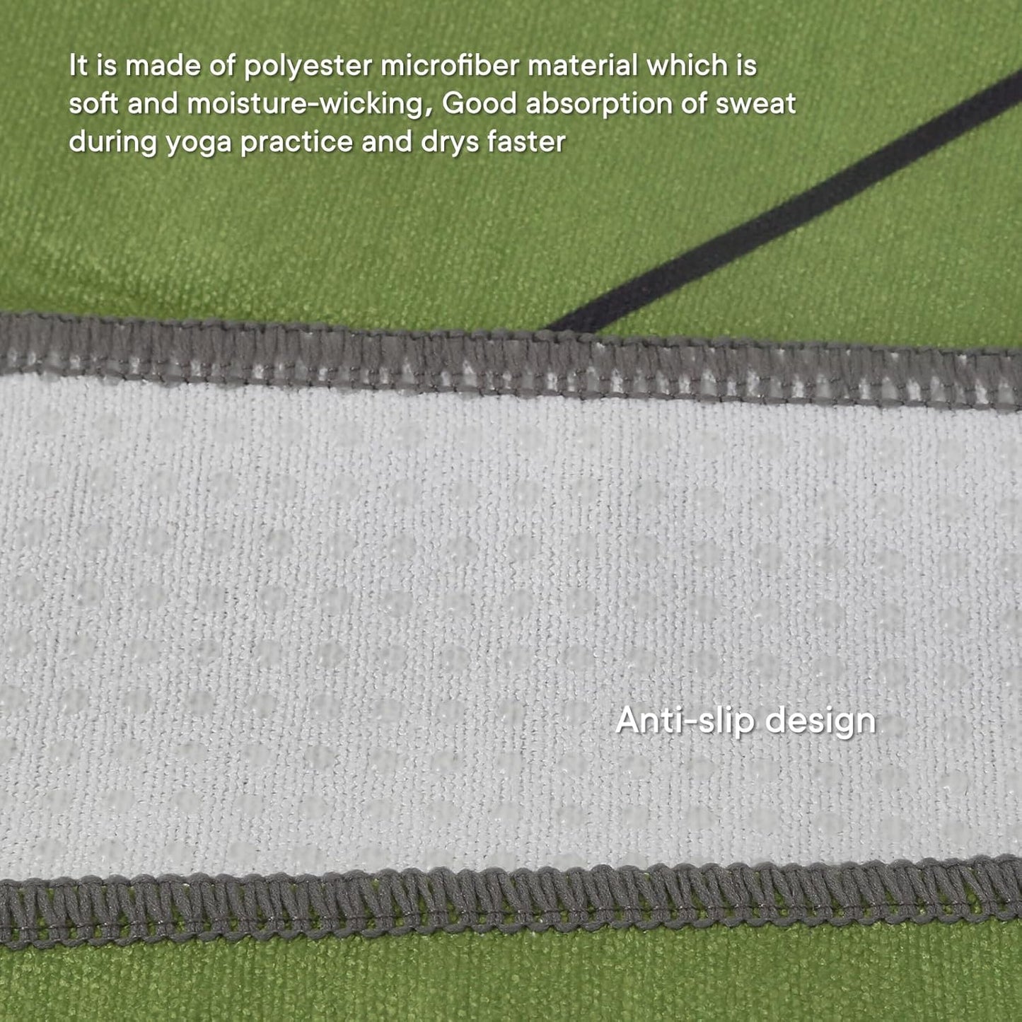 Yoga Towels, Non Slip Hot Yoga Mat Towel with Grip Dots,Super-Absorbent Soft Microfiber Yoga Blanket for Pilates, Fitness and Workout 72inch x 24inch