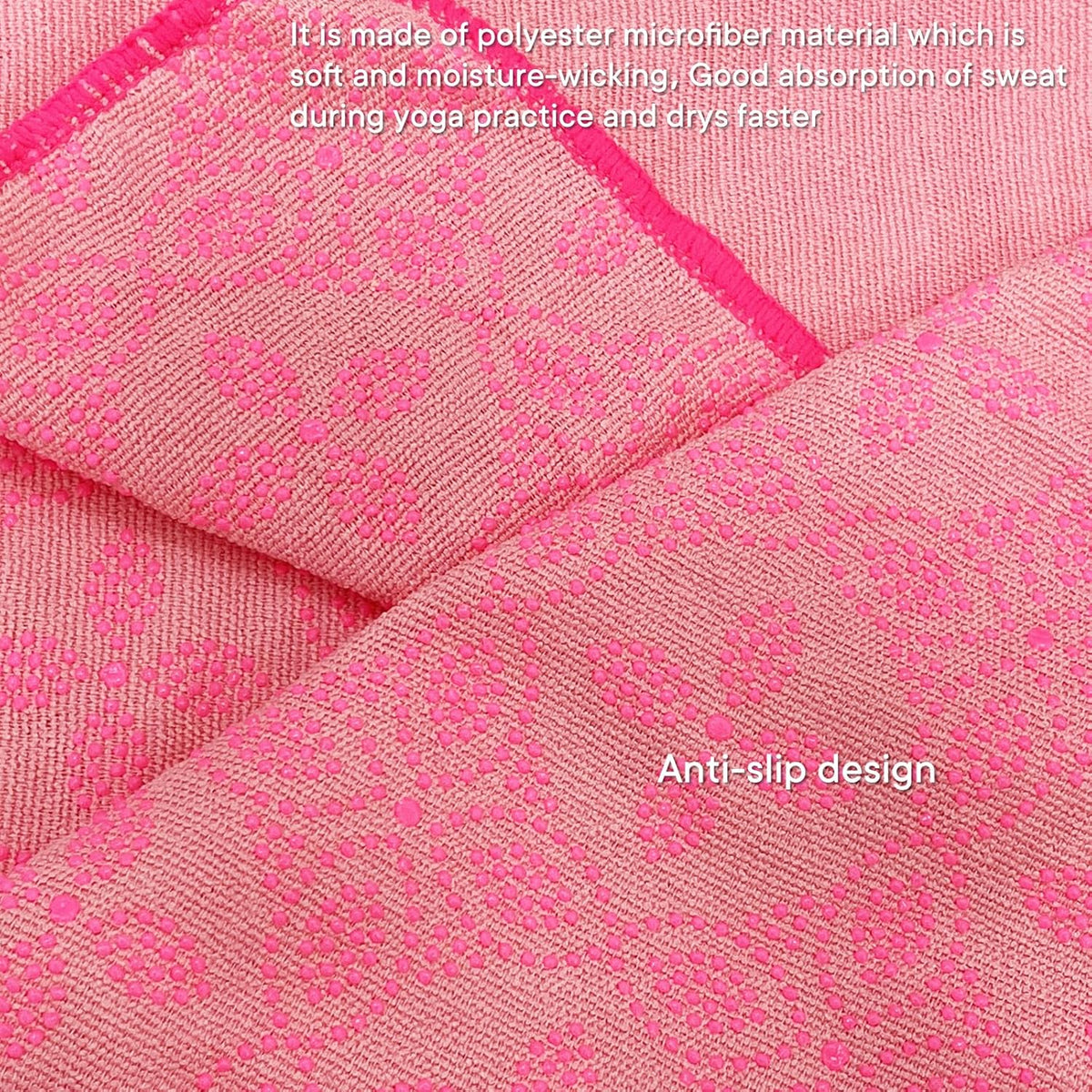 Yoga Towels, Non Slip Hot Yoga Mat Towel with Grip Dots,Super-Absorbent Soft Microfiber Yoga Blanket for Pilates, Fitness and Workout 72inch x 24inch