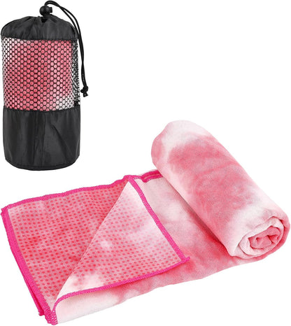 Yoga Towels, Non Slip Hot Yoga Mat Towel with Grip Dots,Super-Absorbent Soft Microfiber Yoga Blanket for Pilates, Fitness and Workout 72inch x 24inch