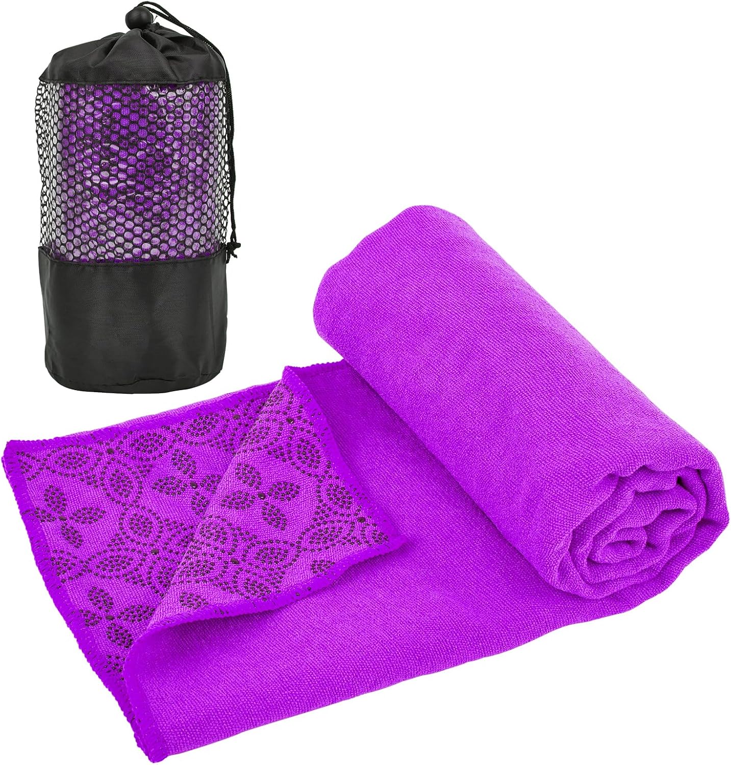 Yoga Towels, Non Slip Hot Yoga Mat Towel with Grip Dots,Super-Absorbent Soft Microfiber Yoga Blanket for Pilates, Fitness and Workout 72inch x 24inch