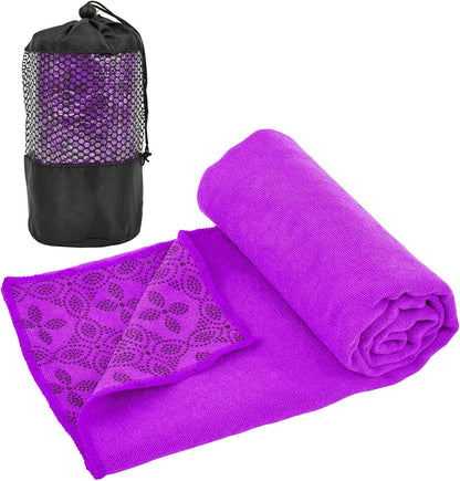 Yoga Towels, Non Slip Hot Yoga Mat Towel with Grip Dots,Super-Absorbent Soft Microfiber Yoga Blanket for Pilates, Fitness and Workout 72inch x 24inch