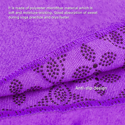 Yoga Towels, Non Slip Hot Yoga Mat Towel with Grip Dots,Super-Absorbent Soft Microfiber Yoga Blanket for Pilates, Fitness and Workout 72inch x 24inch