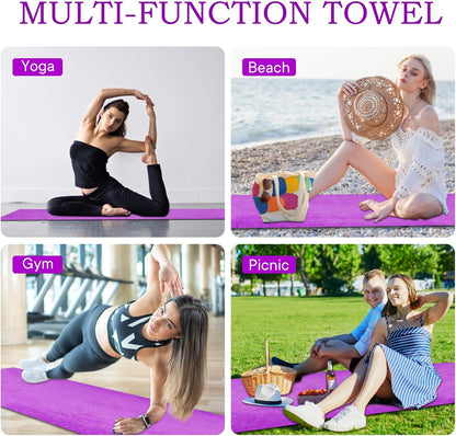 Yoga Towels, Non Slip Hot Yoga Mat Towel with Grip Dots,Super-Absorbent Soft Microfiber Yoga Blanket for Pilates, Fitness and Workout 72inch x 24inch