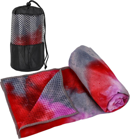 Yoga Towels, Non Slip Hot Yoga Mat Towel with Grip Dots,Super-Absorbent Soft Microfiber Yoga Blanket for Pilates, Fitness and Workout 72inch x 24inch