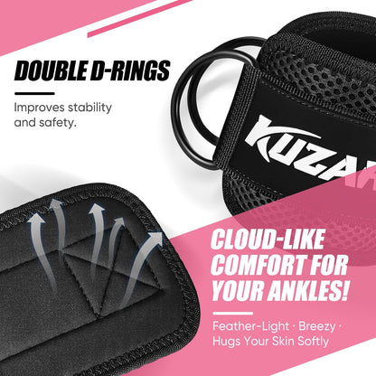 Ankle Resistance Bands with Cuffs, Ankle Weights Bands for Working Out, Women Leg and Glutes Workout Equipment, Exercise Bands for Kickbacks, Butt and Booty Trainer, Home Gym Fitness Equipment
