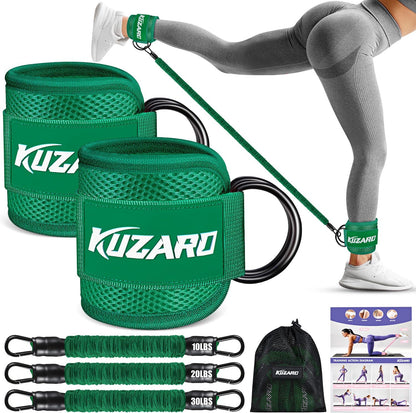Ankle Resistance Bands with Cuffs, Ankle Weights Bands for Working Out, Women Leg and Glutes Workout Equipment, Exercise Bands for Kickbacks, Butt and Booty Trainer, Home Gym Fitness Equipment