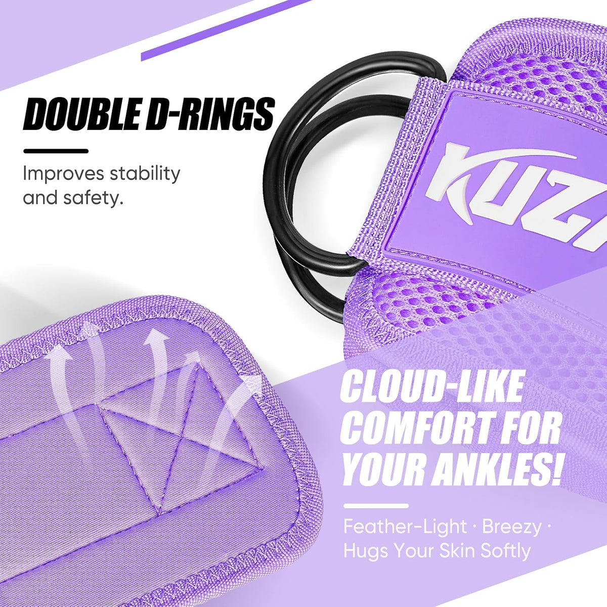 Ankle Resistance Bands with Cuffs, Ankle Weights Bands for Working Out, Women Leg and Glutes Workout Equipment, Exercise Bands for Kickbacks, Butt and Booty Trainer, Home Gym Fitness Equipment