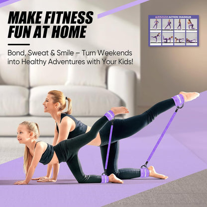 Ankle Resistance Bands with Cuffs, Ankle Weights Bands for Working Out, Women Leg and Glutes Workout Equipment, Exercise Bands for Kickbacks, Butt and Booty Trainer, Home Gym Fitness Equipment