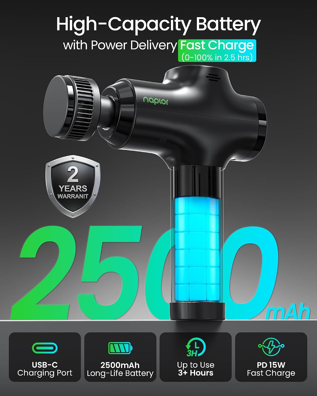 Massage Gun with Heat and Cold, Deep Tissue Percussion Massager Gun