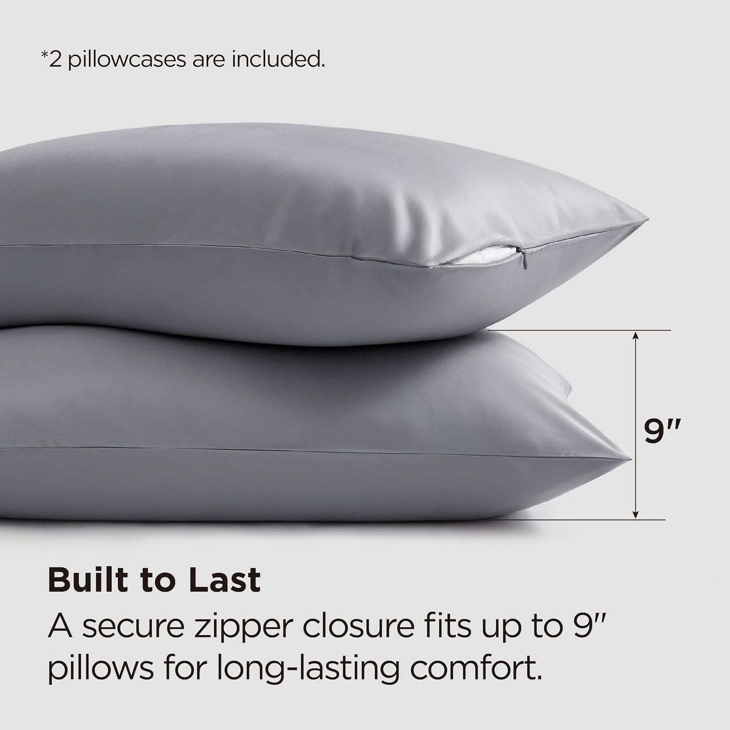 Zipper Pillow Cases Queen Size from Rayon Derived from Bamboo