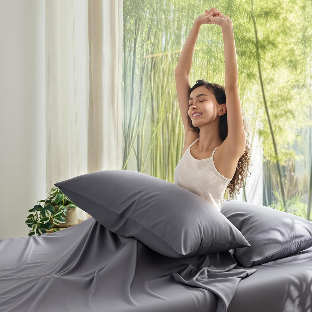 Zipper Pillow Cases Queen Size from Rayon Derived from Bamboo