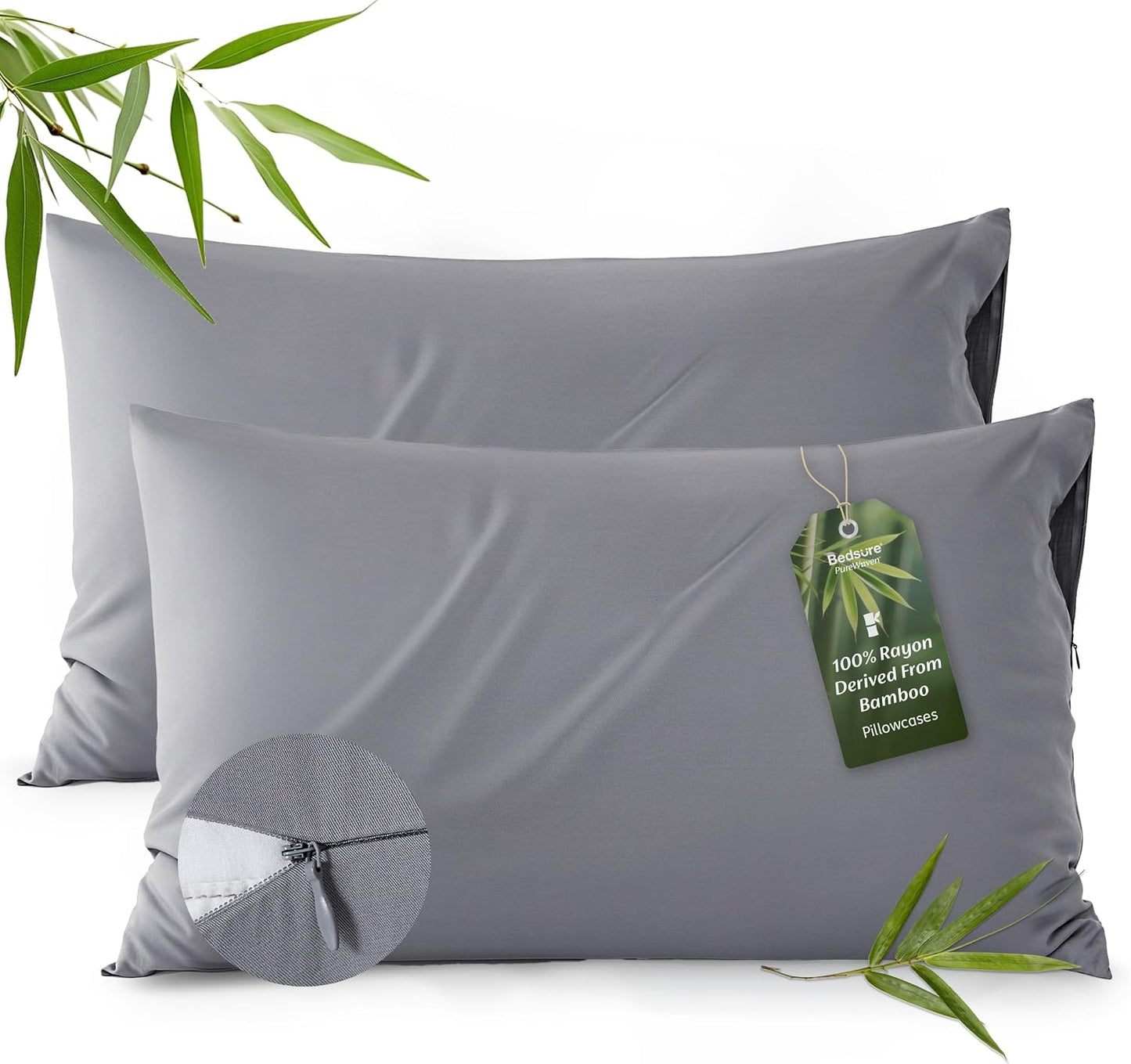 Zipper Pillow Cases Queen Size from Rayon Derived from Bamboo