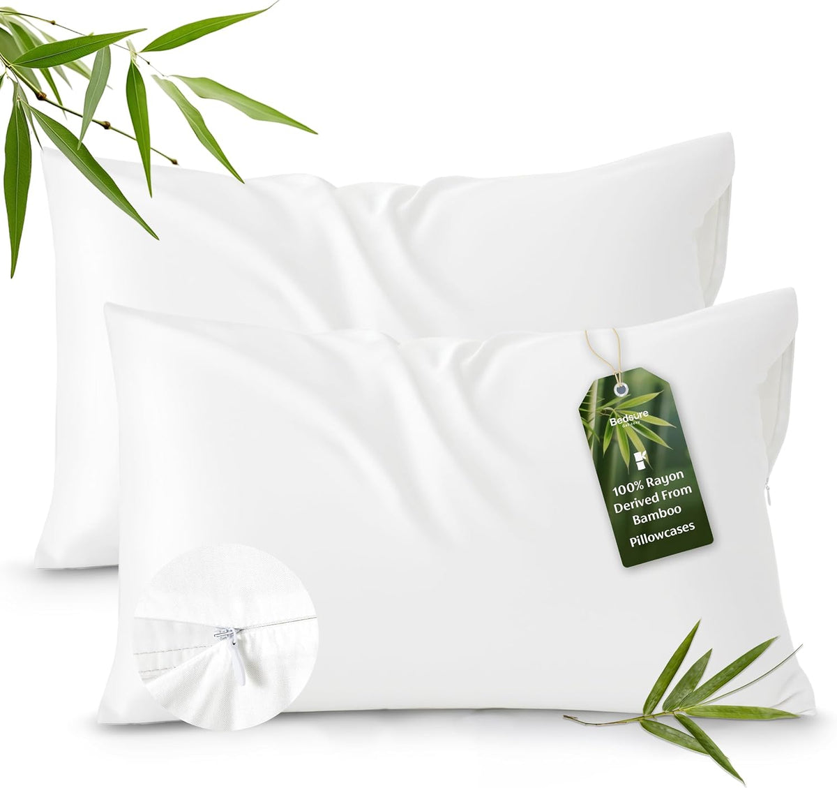 Zipper Pillow Cases Queen Size from Rayon Derived from Bamboo
