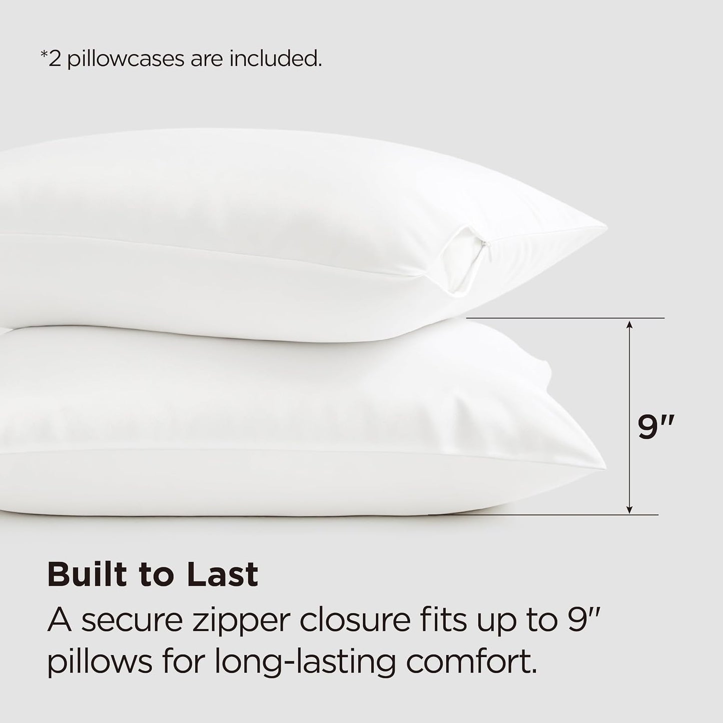 Zipper Pillow Cases Queen Size from Rayon Derived from Bamboo
