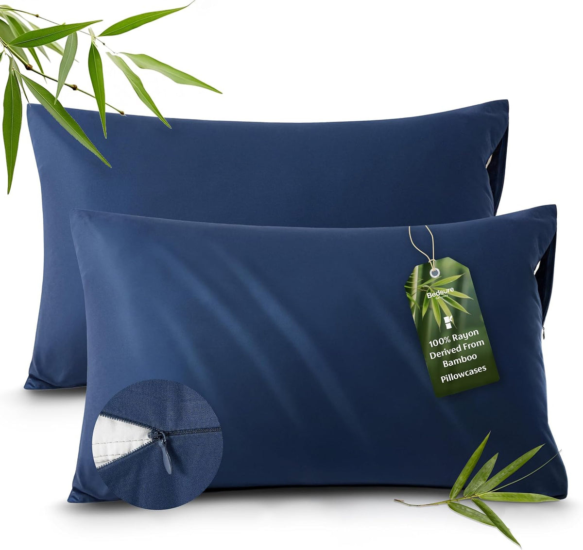 Zipper Pillow Cases Queen Size from Rayon Derived from Bamboo