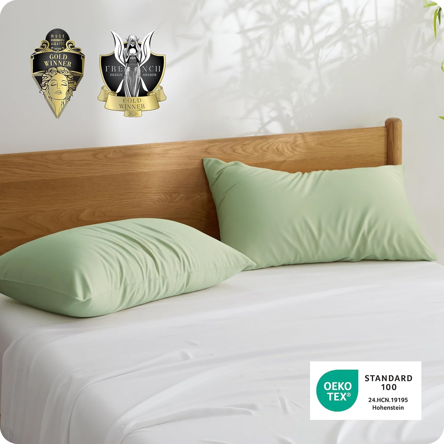 Zipper Pillow Cases Queen Size from Rayon Derived from Bamboo