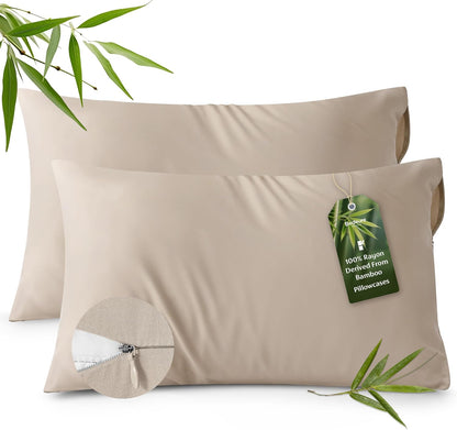 Zipper Pillow Cases Queen Size from Rayon Derived from Bamboo
