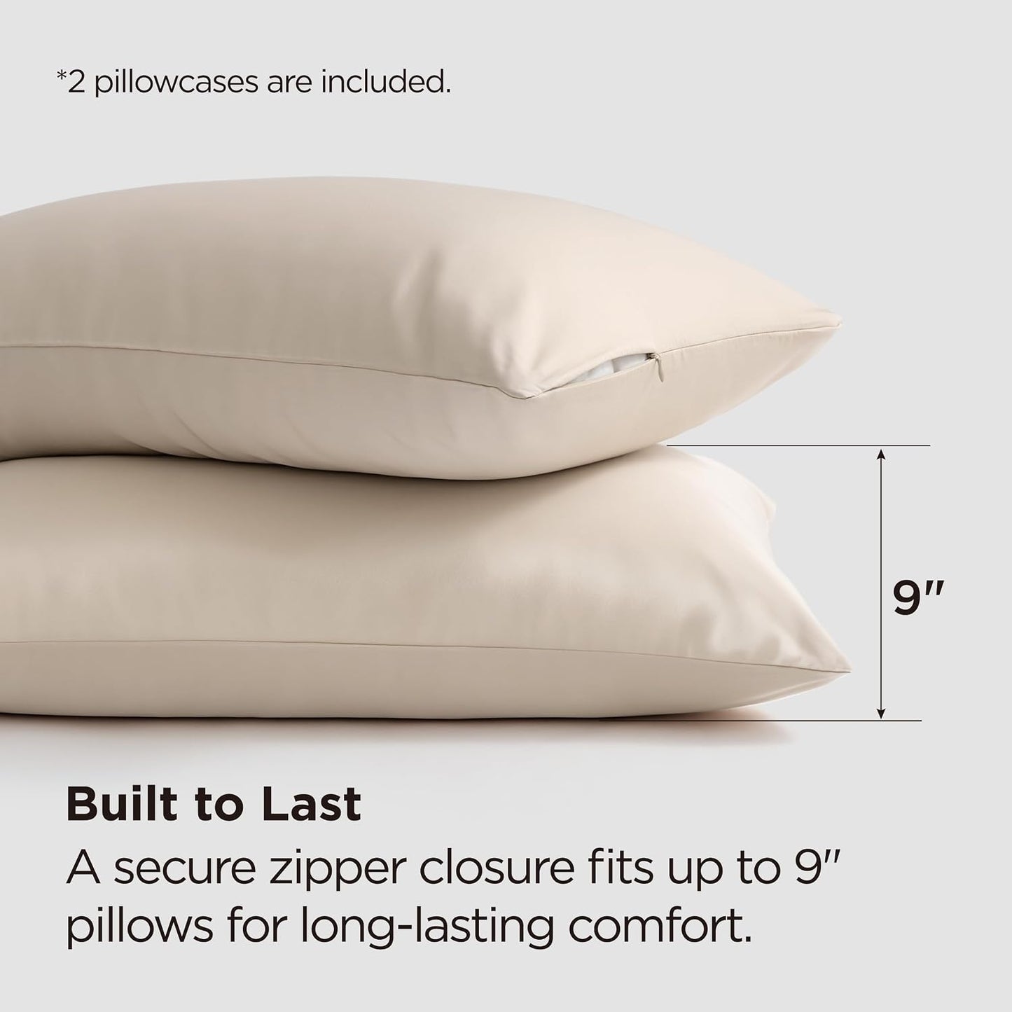 Zipper Pillow Cases Queen Size from Rayon Derived from Bamboo