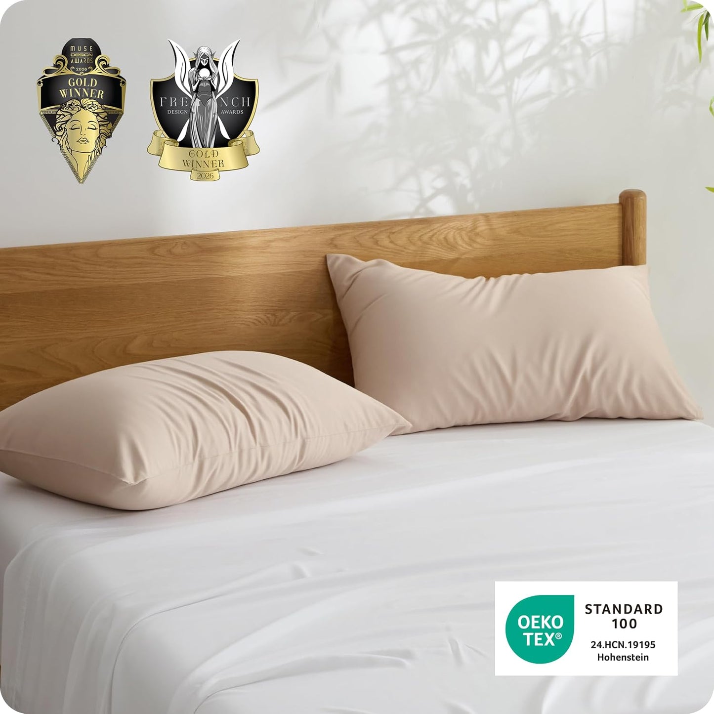 Zipper Pillow Cases Queen Size from Rayon Derived from Bamboo