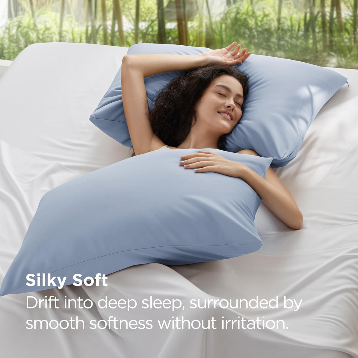 Zipper Pillow Cases Queen Size from Rayon Derived from Bamboo