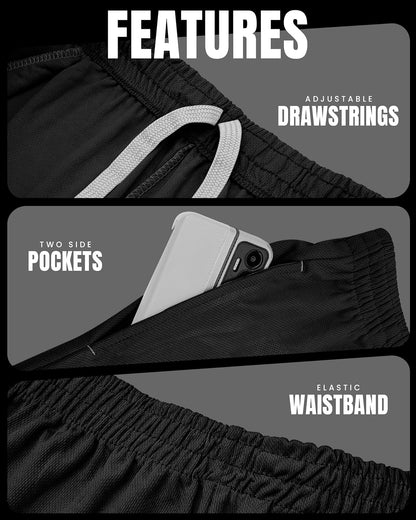 Multi Pack Men's Athletic Shorts Quick Dry Lightweight Workout Running Gym Shorts with Pockets