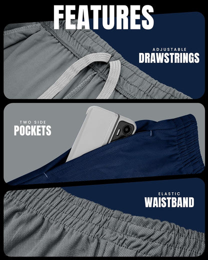 Multi Pack Men's Athletic Shorts Quick Dry Lightweight Workout Running Gym Shorts with Pockets