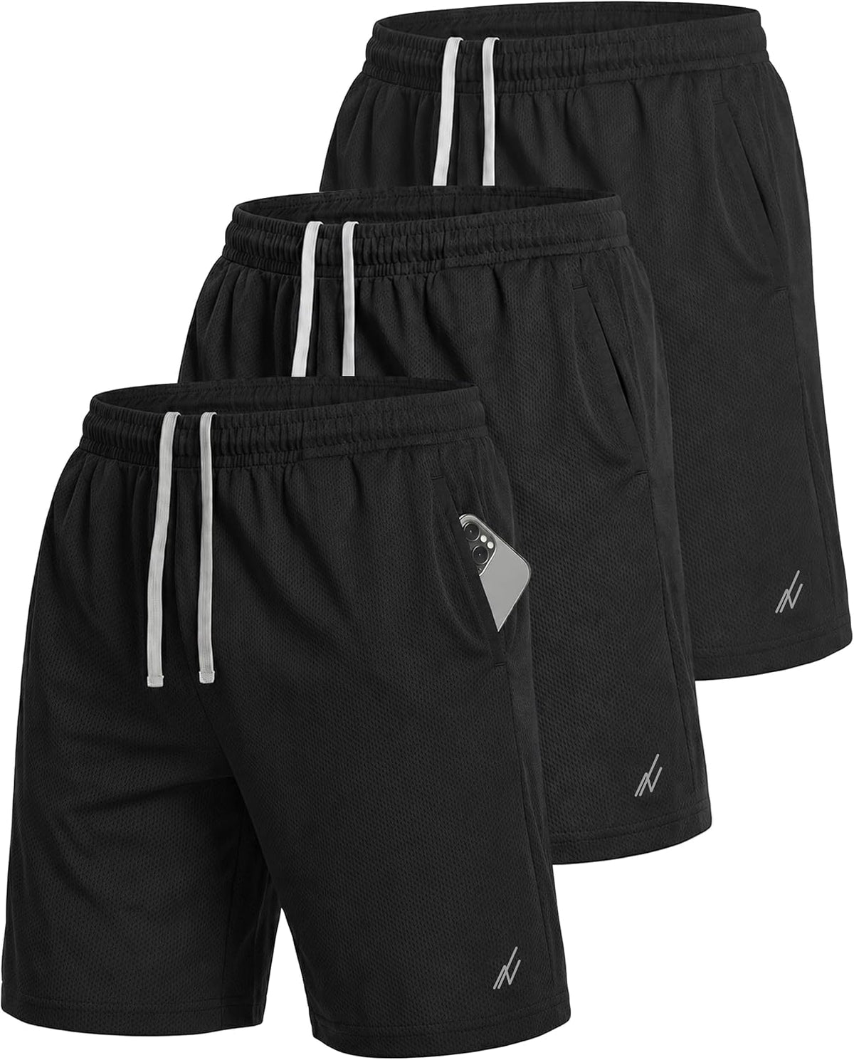 Multi Pack Men's Athletic Shorts Quick Dry Lightweight Workout Running Gym Shorts with Pockets
