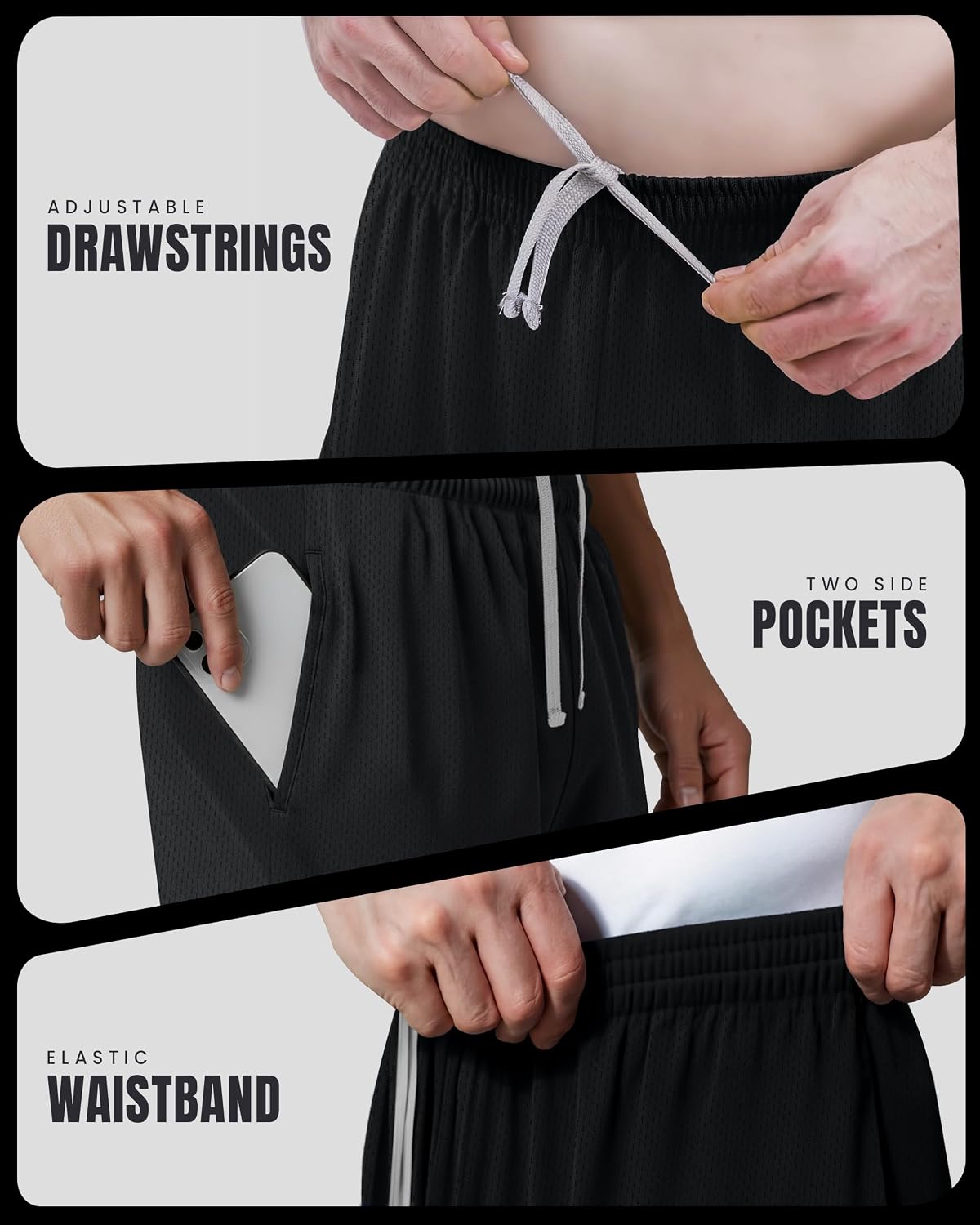 Multi Pack Men's Athletic Shorts Quick Dry Lightweight Workout Running Gym Shorts with Pockets