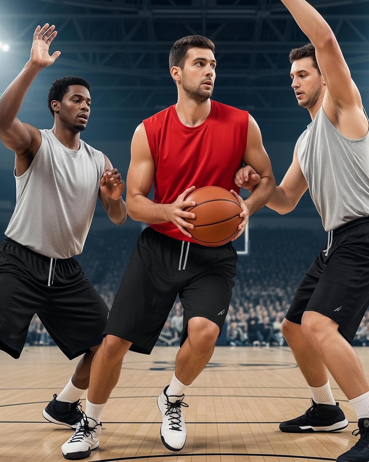 Multi Pack Men's Athletic Shorts Quick Dry Lightweight Workout Running Gym Shorts with Pockets