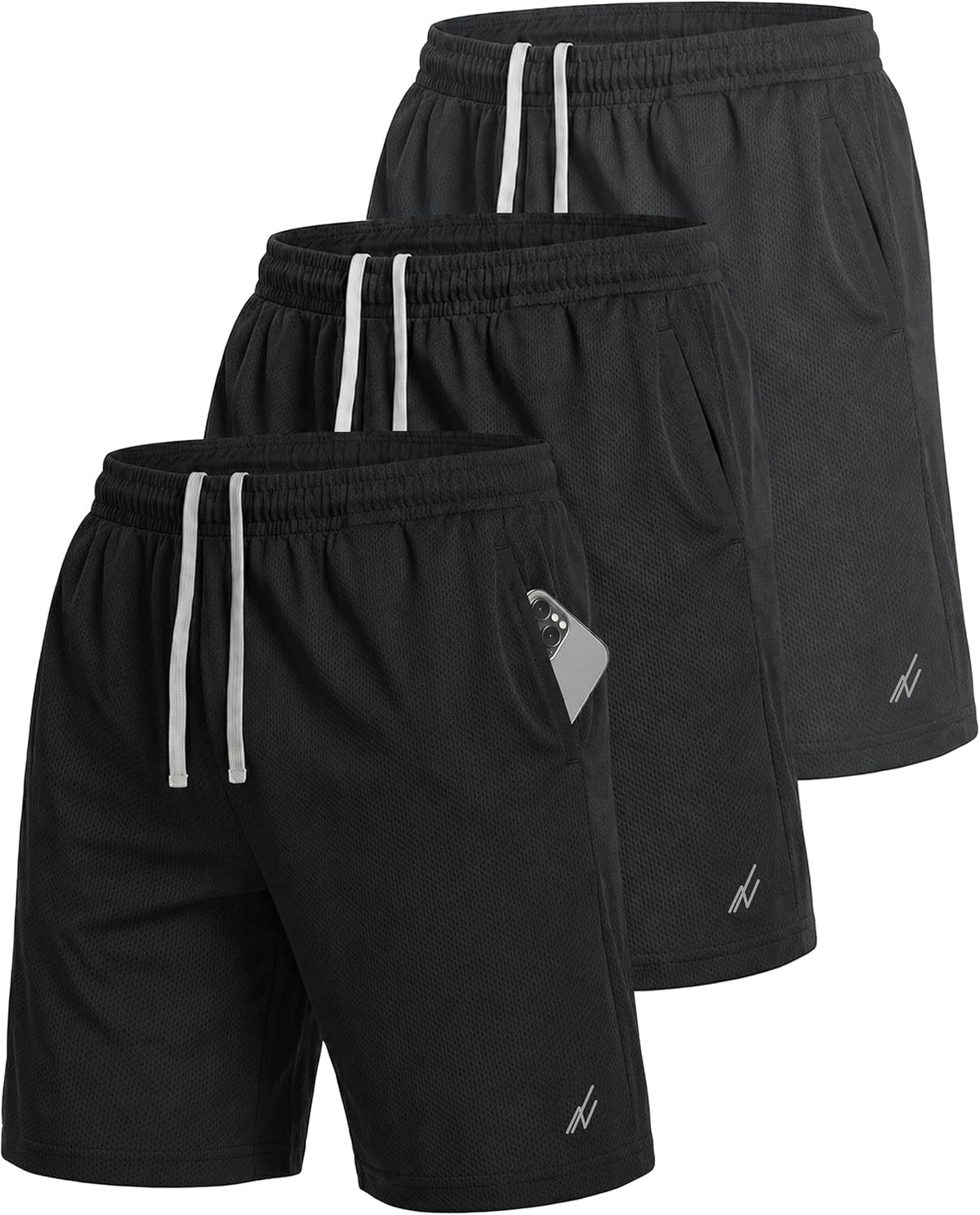 Multi Pack Men's Athletic Shorts Quick Dry Lightweight Workout Running Gym Shorts with Pockets