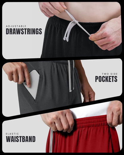 Multi Pack Men's Athletic Shorts Quick Dry Lightweight Workout Running Gym Shorts with Pockets