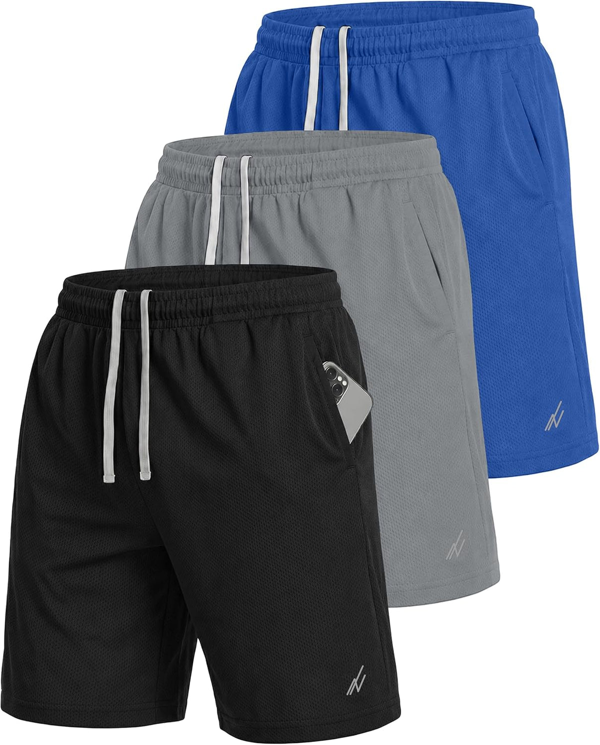 Multi Pack Men's Athletic Shorts Quick Dry Lightweight Workout Running Gym Shorts with Pockets
