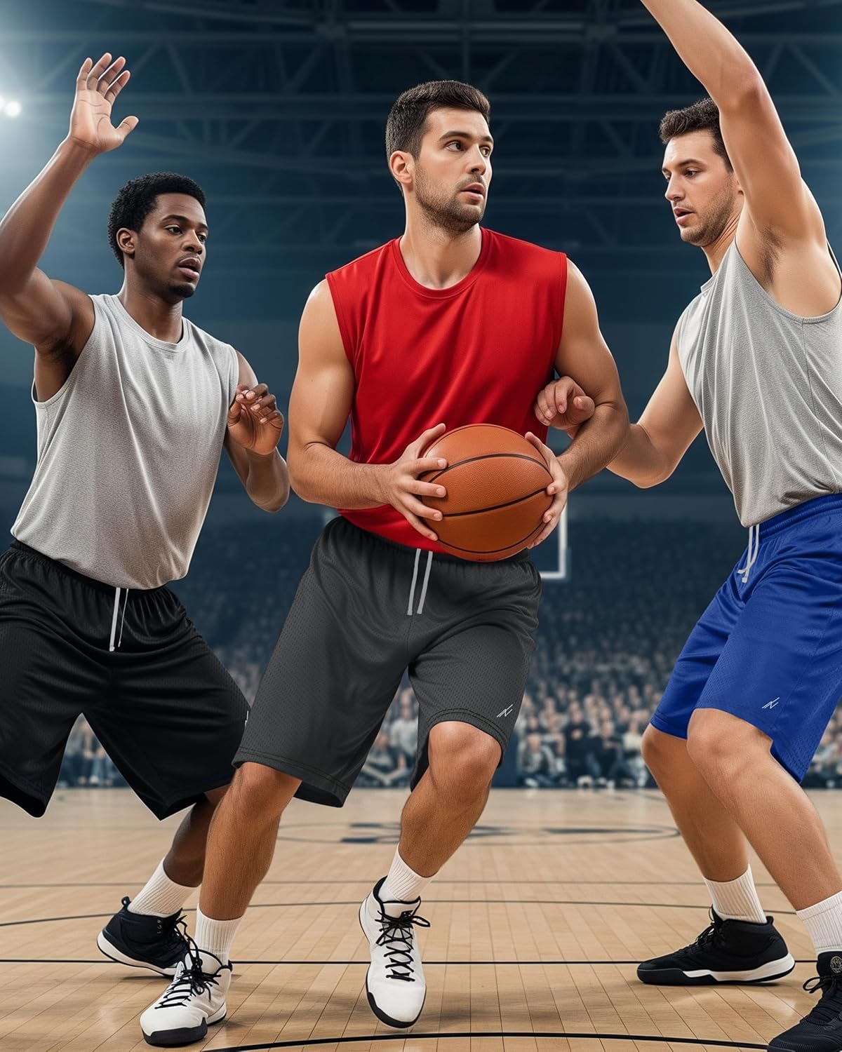 Multi Pack Men's Athletic Shorts Quick Dry Lightweight Workout Running Gym Shorts with Pockets