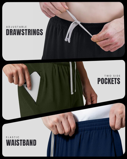 Multi Pack Men's Athletic Shorts Quick Dry Lightweight Workout Running Gym Shorts with Pockets