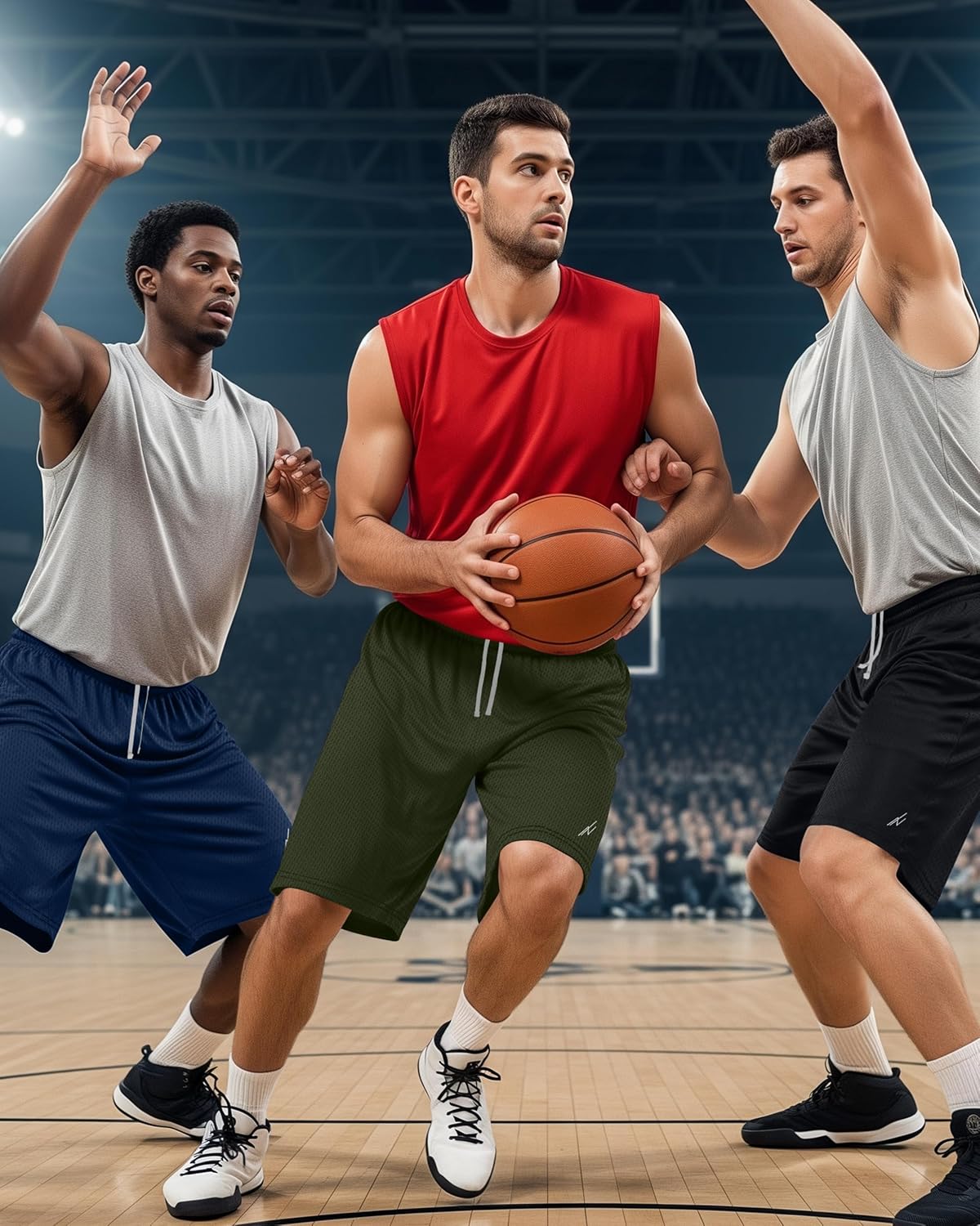 Multi Pack Men's Athletic Shorts Quick Dry Lightweight Workout Running Gym Shorts with Pockets