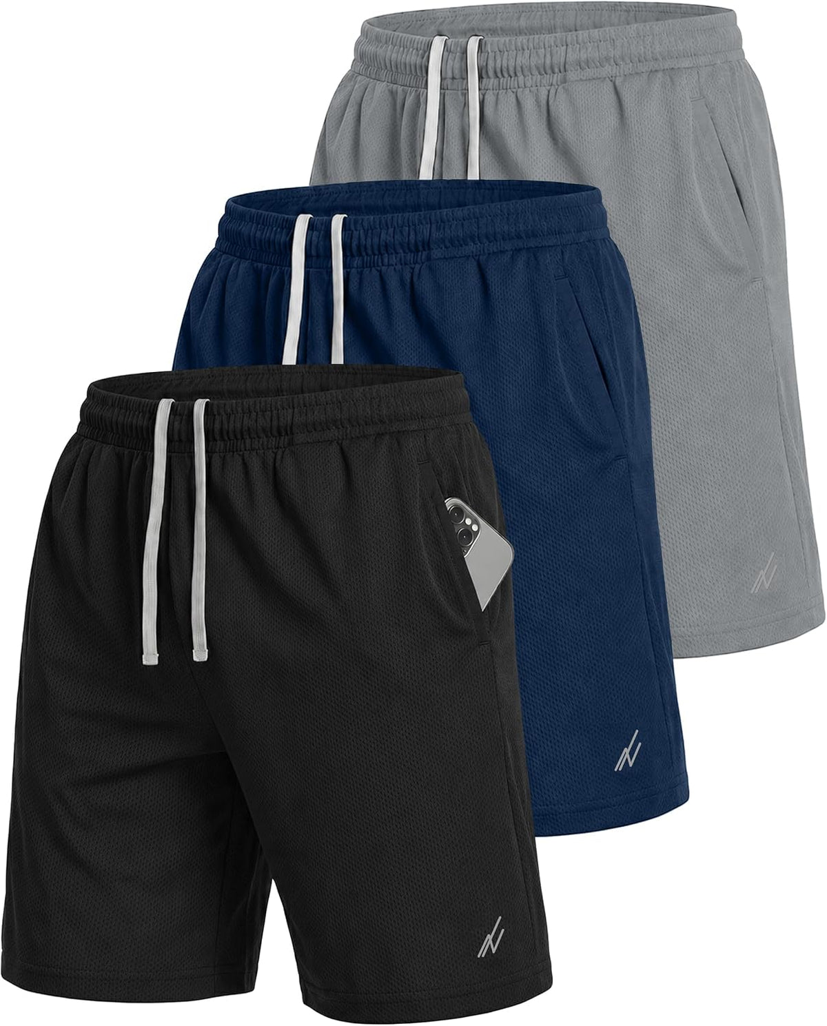Multi Pack Men's Athletic Shorts Quick Dry Lightweight Workout Running Gym Shorts with Pockets