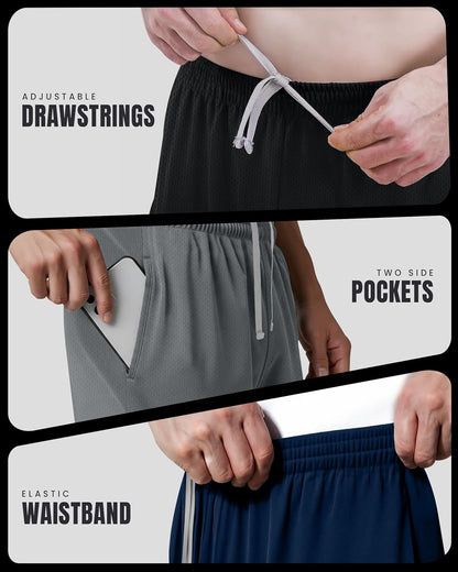 Multi Pack Men's Athletic Shorts Quick Dry Lightweight Workout Running Gym Shorts with Pockets