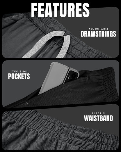 Multi Pack Men's Athletic Shorts Quick Dry Lightweight Workout Running Gym Shorts with Pockets