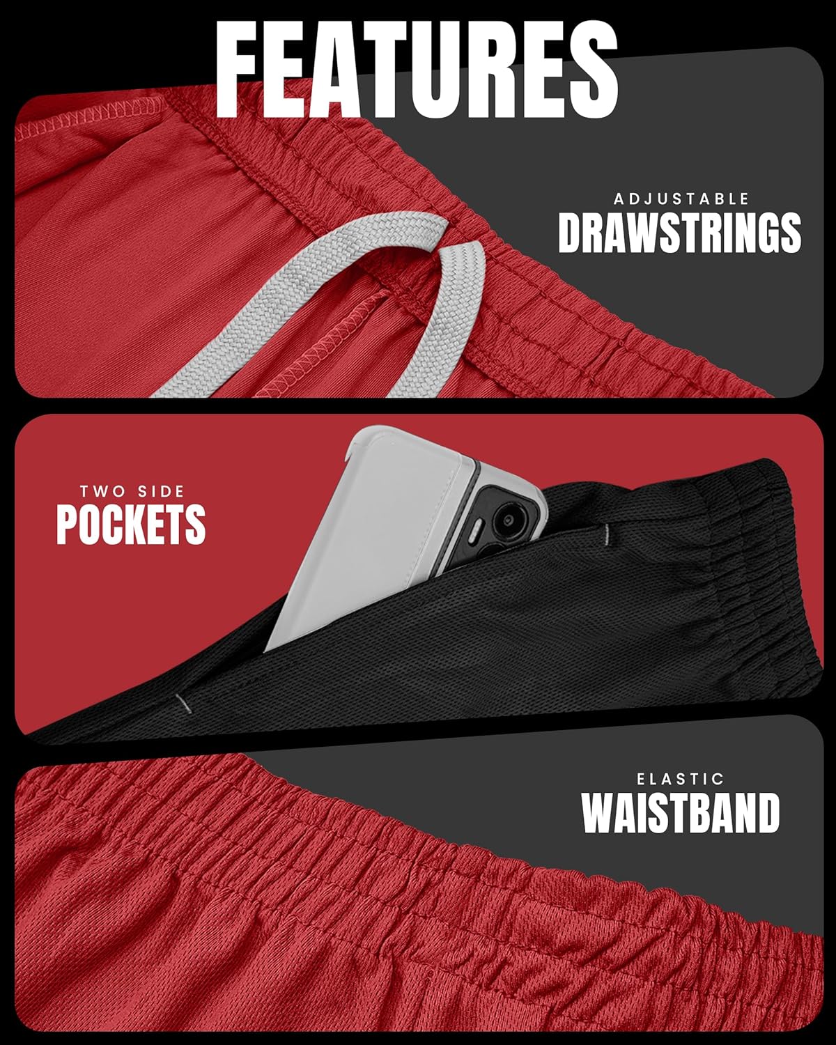 Multi Pack Men's Athletic Shorts Quick Dry Lightweight Workout Running Gym Shorts with Pockets