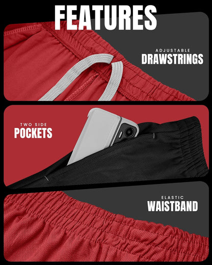 Multi Pack Men's Athletic Shorts Quick Dry Lightweight Workout Running Gym Shorts with Pockets