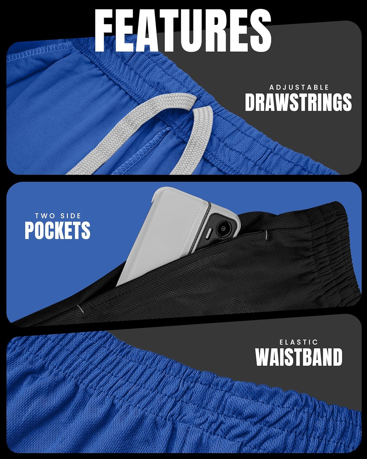 Multi Pack Men's Athletic Shorts Quick Dry Lightweight Workout Running Gym Shorts with Pockets