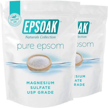 Epsom Salt 5 lb. Magnesium Sulfate USP. Resealable Epsom Salt Bag Unscented, Made in The USA, Cruelty-Free Certified