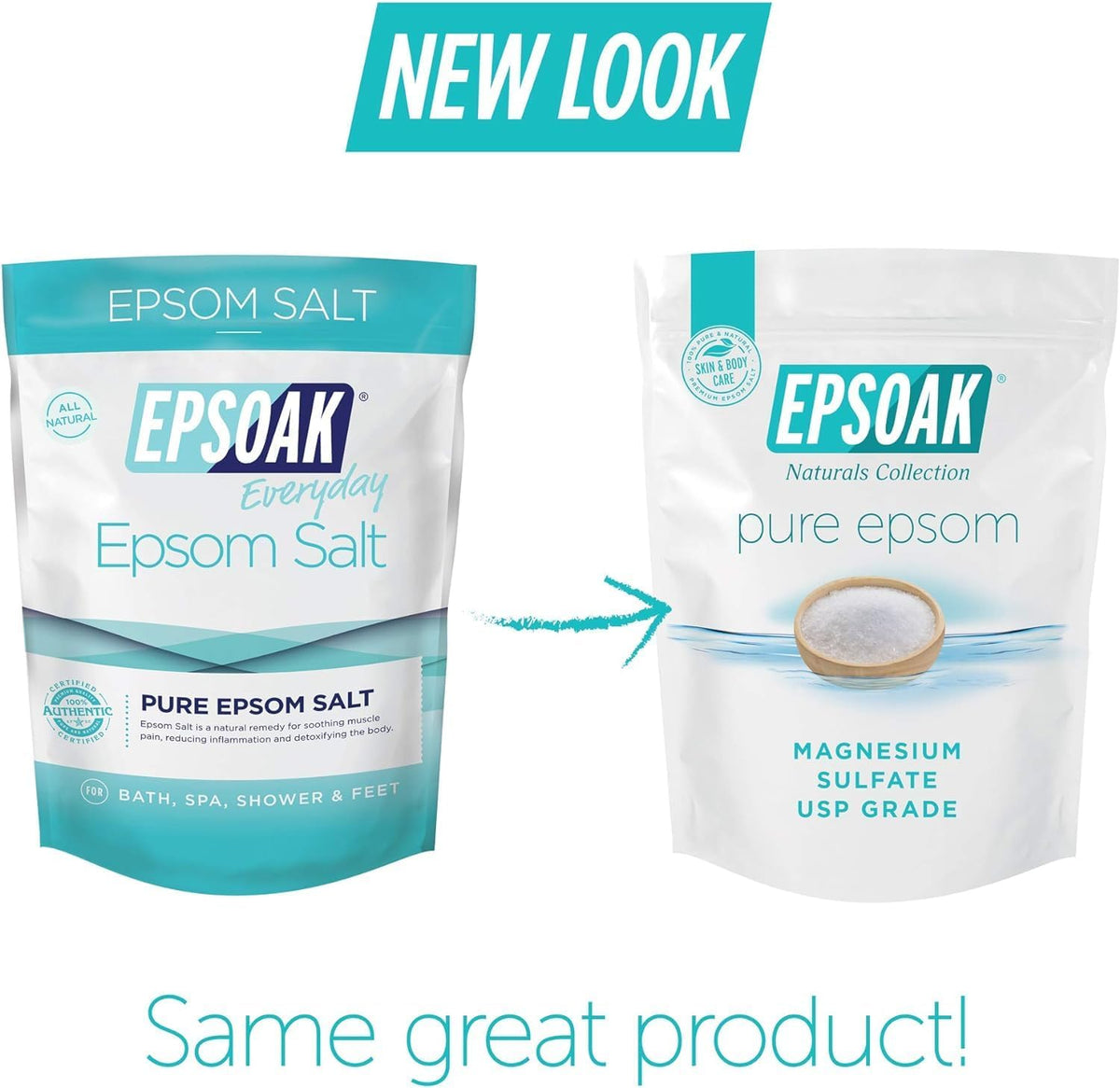Epsom Salt 5 lb. Magnesium Sulfate USP. Resealable Epsom Salt Bag Unscented, Made in The USA, Cruelty-Free Certified