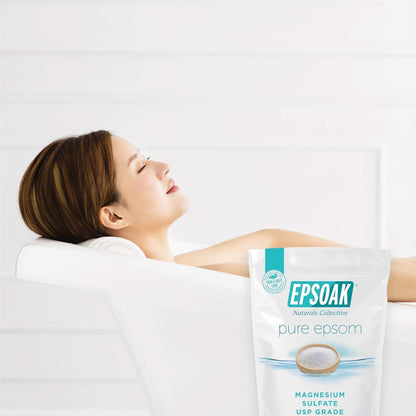 Epsom Salt 5 lb. Magnesium Sulfate USP. Resealable Epsom Salt Bag Unscented, Made in The USA, Cruelty-Free Certified