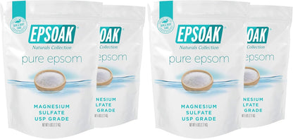 Epsom Salt 5 lb. Magnesium Sulfate USP. Resealable Epsom Salt Bag Unscented, Made in The USA, Cruelty-Free Certified