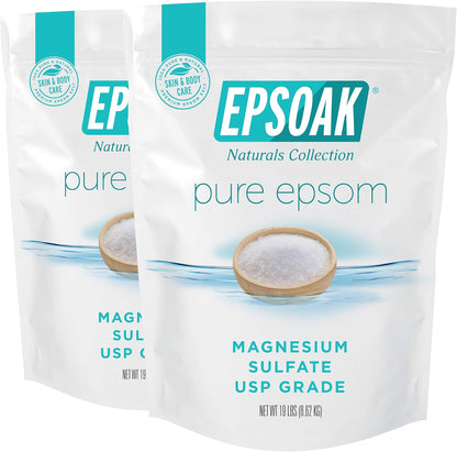Epsom Salt 5 lb. Magnesium Sulfate USP. Resealable Epsom Salt Bag Unscented, Made in The USA, Cruelty-Free Certified