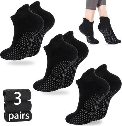 Grip Pilates Socks Non Slip Athletic Yoga Socks with Grips for Women Grippy socks for Hospital Workout Barre