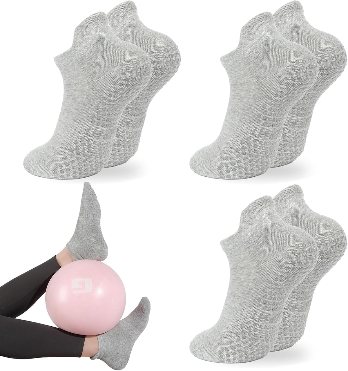 Grip Pilates Socks Non Slip Athletic Yoga Socks with Grips for Women Grippy socks for Hospital Workout Barre